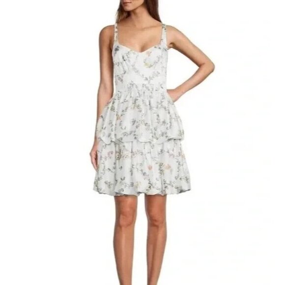 Women's - Antonio Melani Sabine Floral Sweetheart Neck Sleeveless Dress, Size 4 - Picture 2 of 12